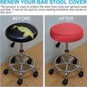 PATIKIL 9.5" Round Bar Stool Cover, 2 Pack Washable Elastic Stool Cover for Diameter 11"-13" Chair, Cream