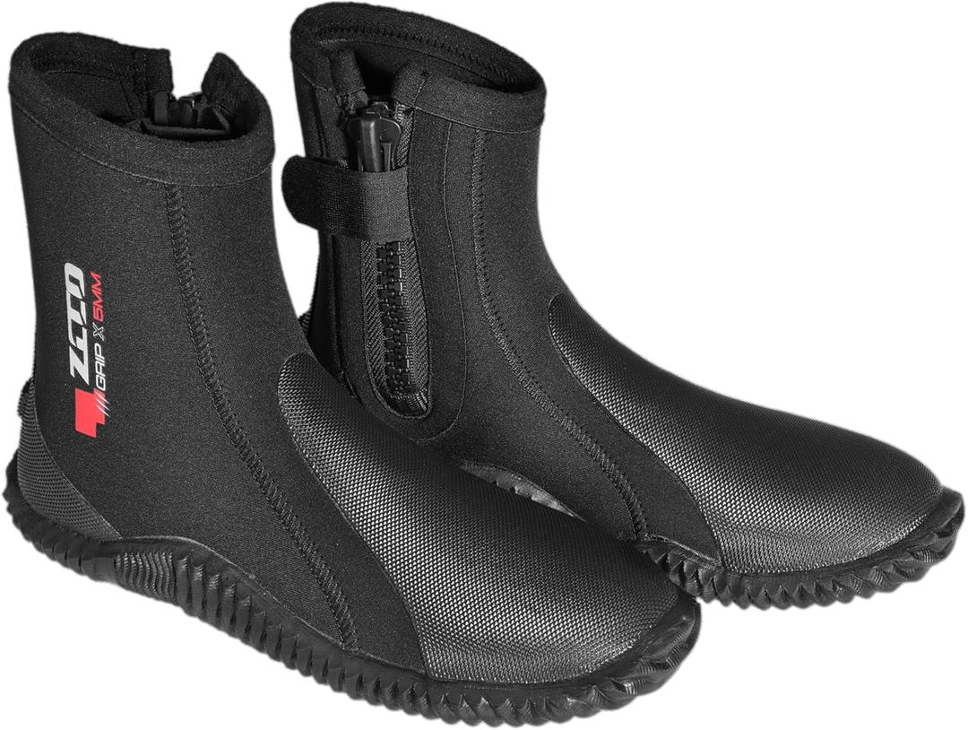 ZCCO 5mm Neoprene Diving Boots with Anti-Slip Rubber Sole, Scuba Snorkeling Boots, Ideal for Water Sports, Black (6, Grey)