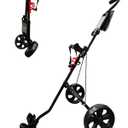 Caddytek CaddyLite 5.8 Deluxe Golf Pull Cart - Lightweight Folding 2 Wheel Golf Cart with Compact Design, Ergonomic Handle, Maintenance-Free Wheels, Mesh Net Storage, Portable and Trunk Friendly