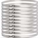 OURU Large Hose Clamps, 10 Pack 8 Inch Stainless Steel Hose Clamps Adjustable from 7-3/4"-8-1/2"/195-215mm, Metal Worm Gear Duct Clamp for Air Ducting, Dryer Vent Hose, Fuel Line, Automotive