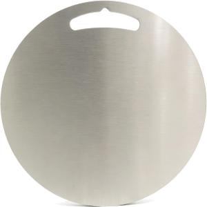 304 stainless steel cutting board mat, heavy-duty solid round double-sided metal chopping board. Non-stick, dishwasher safe. For meat, vegetables, bread, dough kneading (13.5 Inch), 16"L x 16"W