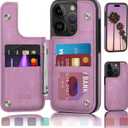 DJDUCK Designed for iPhone 16 Pro Max Case Wallet with Card Holder, [Magnetic Clasp Cover] [RFID Blocking Leather Protection] Shockproof Women Men Cases 6.9 Inch for Apple 16 Pro Max Light Purple