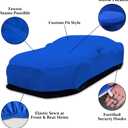 WinPower Indoor Sports Car Cover 177-189 Inch Stretch Dustproof Protection Full Car Cover for Underground Garage Car Show, Blue