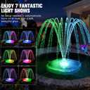 Solar Fountain Pump for Bird Bath,2026 Solar Powered Water Fountain Pump with Lights, 4000mAh Large Battery Solar Bird Bath Fountains Outdoor,9 Spary Modes Solar Birdbath Fountains for Pond,Pool-White