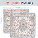 Washable Pee Pads for Dogs 2 Pack Reusable Puppy Training Pads 72"x72" Super Absorbent Waterproof Dog Training Pads, Non-Slip Potty Pads Whelping Pads Litter Mat Pet Supplies - Orange/Mix