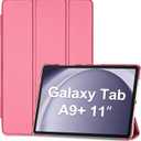 ProCase Smart Case for Galaxy Tab A11+ Plus/A9+ Plus 11 Inch, Slim Stand Hard Back Shell Protective Tablet Cover Folio Case for 11" Galaxy Tab A11+ Plus 2025/A9+ Plus 2023 -Melonpink