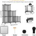 AWTATOS Cube Storage Organizer, Storage Cubes Shelves Bookshelf, 6 Cube Closet Organizers and Storage, DIY Stackable Plastic Clothes Organizer Shelving for Bedroom, Home, Grey