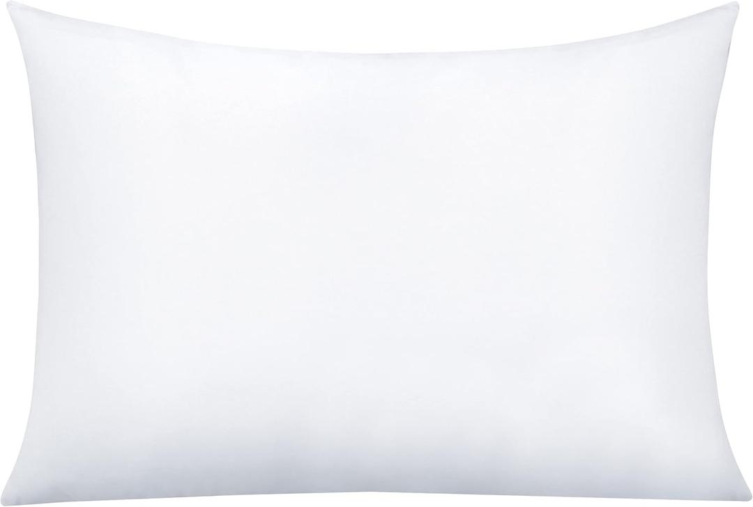 Amazon Basics Down Alternative Bed Pillow, Medium Density for Back and Side Sleepers, Queen - 1 Pillow, White, 30 in L x 20 in W