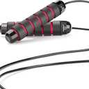 Skipping Rope with Ball Bearings Rapid Speed Adjustable Jump Rope Cable and 6 Memory Foam Handles Ideal for Aerobic Exercise Like Speed Training, Extreme Jumping, Endurance Training and Gym