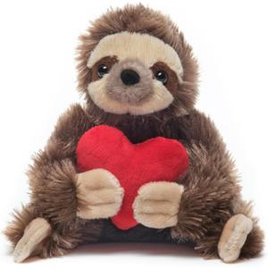 Bearington Lil Simon Love 6.5 Inch Sloth Stuffed Animal - Cute Plush Toy for Girls & Kids - Unique Sloth Plush Valentines Day Gift