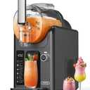 WETIE Slushie Machine, 82oz Slushy Maker with Adjustable Temperature, LED Display, Auto-Clean, 5-in-1 Frozen Drink Maker for Ice Cream, Frapps, Milkshake, Frozen Margaritas, 24H Running (Black)