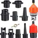 Inflatable Paddle Board Pump Adapter | Air Regulator Adapter - 9 Nozzles Included, Pumping Head Connector for Inflatable Kayak Paddle Board, Air Compressor Pump Converter