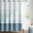 jinchan Hookless Shower Curtain Ombre Ocean Blue Striped No Hook Shower Curtains for Bathroom Gradual Color Waterproof Fabric Minimalist Design Modern Neutral 70x72 inches