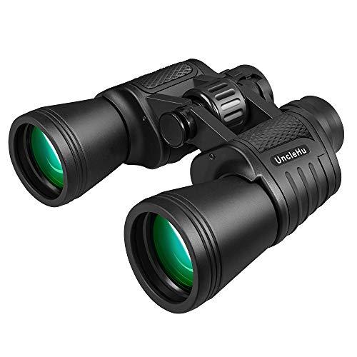 UncleHu 20x50 High Power Binoculars for Adults with Low Light Night Vision, Full-Size Waterproof Binoculars for Bird Watching Hunting Travel Football Games Stargazing with Carrying Case and Strap