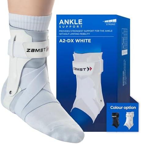Zamst A2-DX White Ankle Brace for Sports - Breathable Sports Ankle Support for Men and Women with Guard Stabilizers for High-Grade Ankle Sprain - Left, Small