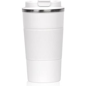 Coffee cups, mugs 17 oz - Insulated Coffee Travel Mug Spill Proof with Leak Proof Lid Vacuum Stainless Steel Insulated Mug Coffee Carry-On, Reusable Coffee Mug (white)