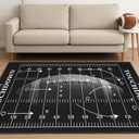 Football Rug for Bedroom,6'x9' Football Field Rugs with Non-Slip Backing,Sports Area Rug for Living Room and Game Room Decor