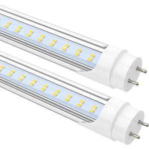 JESLED 4FT LED T8 Type A+B Tube Lights, 28W(75W Equivalent), 4060LM, 5000K
Single or Double End Powered, Plug and Play or Ballast Bypass, 4 Foot T10 T12 Fluorescent Bulbs Replacement, Clear(2-Pack)