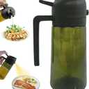 Kitchen Maiden 2 in 1 Oil Dispenser, New Kitchenmaiden 2 In 1 Oil Sprayer for CookingOlive Oil Dispenser Bottle Spray And Pour for Air Fryer, Salad, Frying, BBQ (Black)