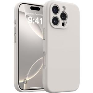 AOTESIER Magnetic Case for iPhone 16 Pro, Upgraded Silicone | Full Camera Protection | Integrated Camera Control Button | MagSafe Compatible | Anti-Scratch Microfiber Lining Phone Case, Stone