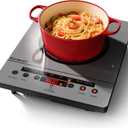 Single Burner Electric Cooktop, Portable Electric Stove 110v with plug, Touch Control, Safety Lock, Timer, Kitchen Cooking Cooktop With 9 Power Levels, 1800W(Grey)