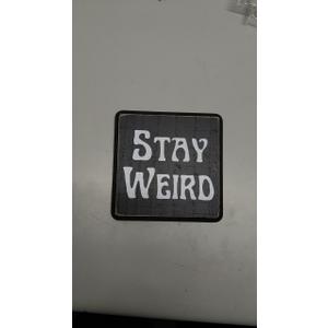 5" Gothic Wooden Sign With A Hook - Stay Weird - Funny Natural Solid Pinewood Gift For Men & Women, Bar, Studio, Cafe Home & Office Wall Shelf, Desktop Decoration & Gift - D05