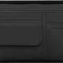Car Sun Visor Storage Bag, Soft Leather Surface Organizer, Scratch-Resistant Auto Sunshade Organizer Bag, Can Store ID Card, Eyeglasses, Pen, Driving License etc (Black)