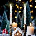 Christmas Decor Flameless Taper Candles with Remote Control & Timer, Nutcracker Design LED Taper Candles, Xmas Holiday Decorations, Set of 2