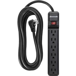 DEWENWILS 25FT Power Strip Surge Protector, 6-Outlet Strips with Low Profile Flat Plug, 15 Amp Circuit Breaker, 500 Joules, Wall Mount, UL Listed