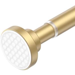 AIZESI Gold Shower Curtain Rod, Adjustable 42-73 Inch Shower Rod, 1" Diameter Tension Shower Curtain Rod No Drilling, Anti-Slip, Anti-Rust