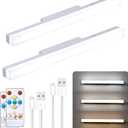 5w Rechargeable Battery LED Picture Light 2Pack, 4000mah 3CCT Magnetic led Lights for Pictures with Remote Dimmable and Timer,3 Lighting Modes Magnetic Light for Reading or Working (6400k++4000K+3000k)