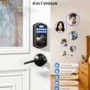 Veise KS02A Fingerprint Keyless Entry Door Lock, Auto Lock, Electronic Keypad Deadbolt for Front Door, Biometric, Anti-Peeping Password, Easy Install, Oil Rubbed Bronze
