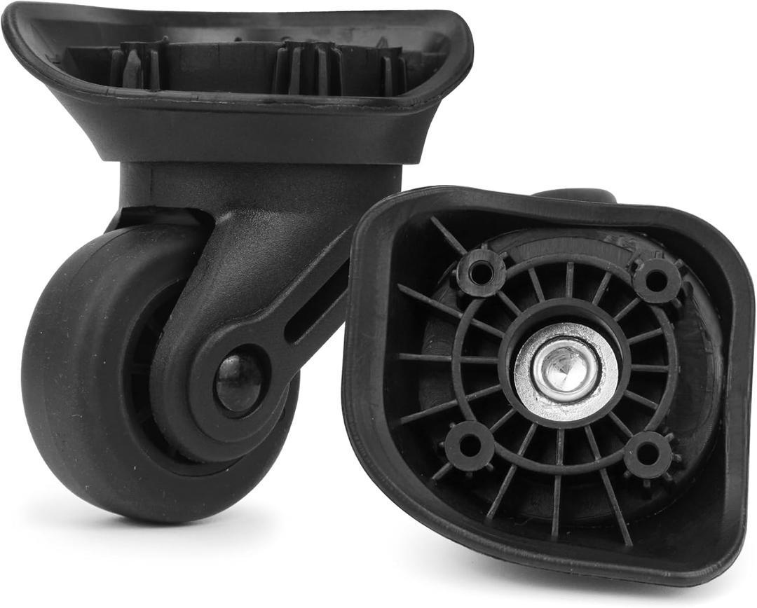 Suitcase Wheels Plastic for DIY Repair, 360 Swivel Wheel Replacement Luggage Travel Casters, Black Spinner Suitcase Caster for Luggage, V72A