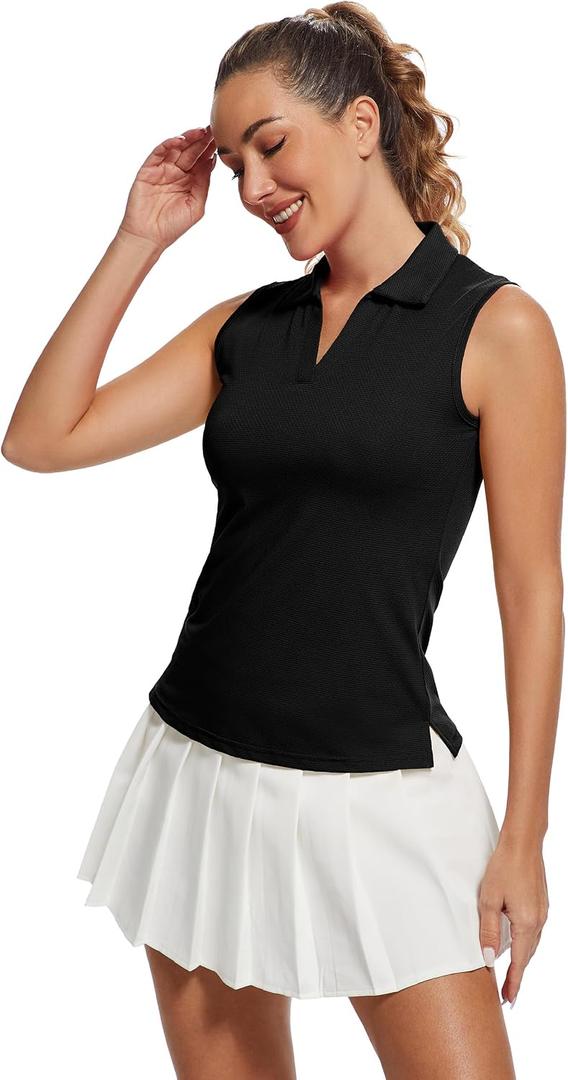 MathCat Women's Sleeveless Golf Shirts UPF 50+ Quickly Dry Tennis Polo Lightweight Sports Athletic Tank Tops XS-XL (S)