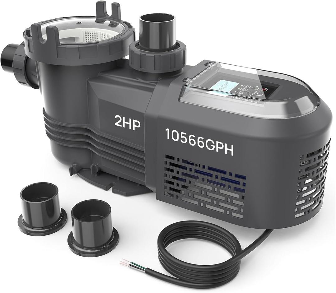 Aquastrong Variable Speed Pool Pump In/Above Pool Pump Energy Efficient High Flow Powerful Self Primming Swimming Pool Pumps with Filter Basket,Black