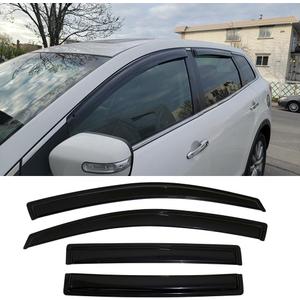 Side Window Wind Visor Vent Deflector fit for 2007-2015 Mazda CX9,4pcs Outside Mount Tape On Sun Rain Guards Set CX-9 94143