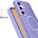 2 x for Samsung Galaxy S24 FE Case Compatible with MagSafe Slim Thin Hard PC Translucent Frosted Rugged Drop-Proof Shockproof Protective Case for Samsung Galaxy S24 FE (Purple)