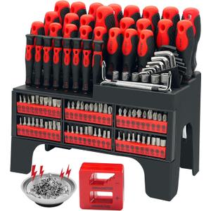 GMTOOLS 118PCS Magnetic Screwdriver Set, Screwdriver Set with Plastic Racking, Precision Screwdriver, Magnetizer Demagnetizer and Magnetic Bowl, Repair Tools Set for DIY and Home Improvement