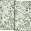 Chinoiserie Green Flowers Hand Towels Set of 4, Absorbent Spring Vintage Floral Birds Decorative Dish Towel Tea Towels for Farmhouse Bathroom Kitchen Cleaning and Decor 