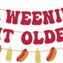 A Weenie Bit Older Banner Hot Dog Garland for BBQ Hot Dog Birthday Party Decorations