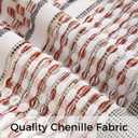 Boho Throw Pillow Covers 18x18 Set of 2 Farmhouse Decorative Cushion Case Striped Square Pillows Cover Chenille Pillow Cases Accent Neutral Pillowcase for Sofa Couch Bed,Rust Red