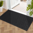 Mibao Front Door Mat, Heavy Duty Durable Welcome Mat for Outdoor Indoor, Dirt Trapper Waterproof Super Absorbent Door Mat for Entryway Outside Patio Porch, 47" x 24", Black (2' x 3'11" (Rectangular))