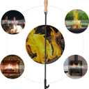 Heavy Duty 32 Long Fireplace Fire Pit Campfire Poker Stick and 26 Fireplace Tongs Tool Sets, Log Grabber, Rust Resistant Black Finish Camping Fireplace Tools for Indoor/Outdoor