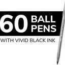 BIC Round Stic Xtra Life Ballpoint Pen, Medium Point (1.0mm), Black, 60-Count