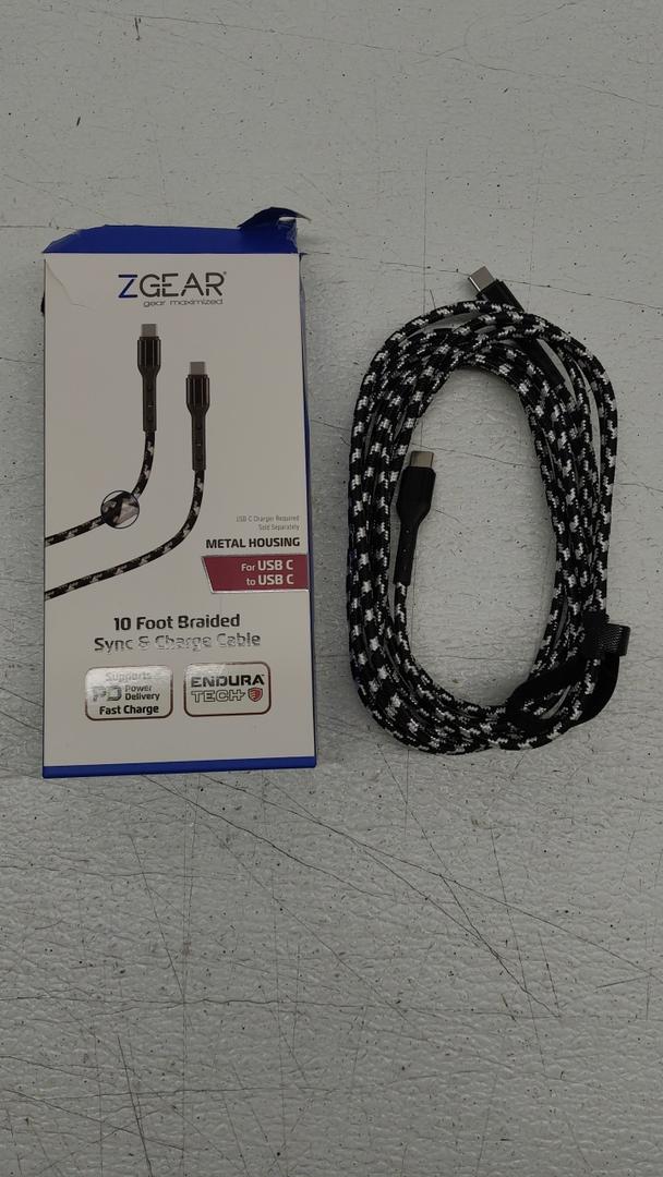 ZGEAR 10ft Braided Sync & Charge Cable USB-C To USB-C And ACOUSTIX PREMIUM SOUND STEREO EARBUDS With Lightning Connector