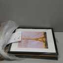 upsimples 11x14 Picture Frame Set of 3, Made of High Definition Glass for 8x10 with Mat or 11x14 Without Mat, Wall and Tabletop Display Photo Frames, Black