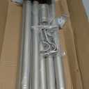 Brushed Nickel Curtain Rods for Windows 66 to 120 Inches, 1 Inch Adjustable Length Heavy Duty Window Curtain Rod with Decorative Finials for kitchen, Room