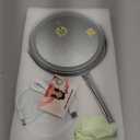 Lighted Makeup Mirror, 3000 mAh Rechargeable Double Sided Magnifying Vanity Mirror with 3 Colors, 1x/10x, 360 Rotation , Brightness Adjustable Magnification Cosmetic Light up Mirror, Women Gift (Chrome)