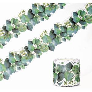 49ft Eucalyptus Die-Cut Border Trim Bulletin Board Classroom Border Trim Eucalyptus Themed Border Sticker for Photo Wall Bulletin Boards Desks Display Home and School Decorations Green