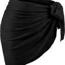Geyoga Women Sarong Coverups Beach Skirt Triangle Shawl Wraps Short Bikini Skirt Bathing Suit for Swimwear (Black)